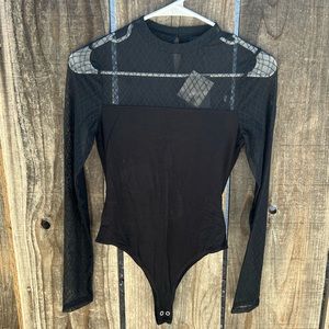 Forever 21 fabric & mesh bodysuit
